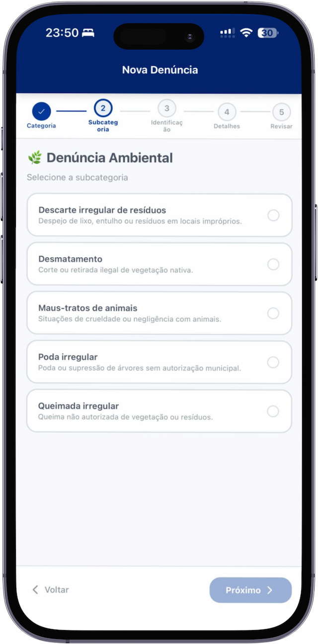 Denúncia — passo 2