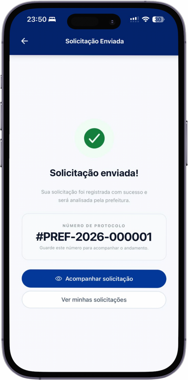 Nova solicitação — passo 3